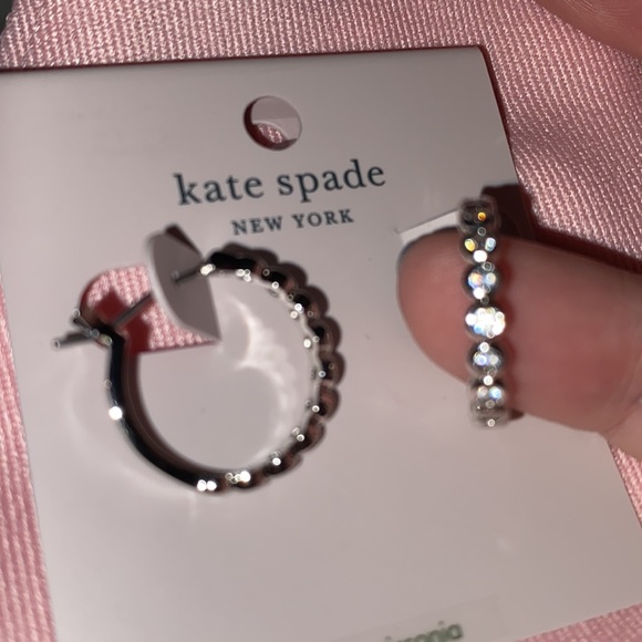 NEW Kate Spade full circle hoop earrings with bling - Picture 7 of 9
